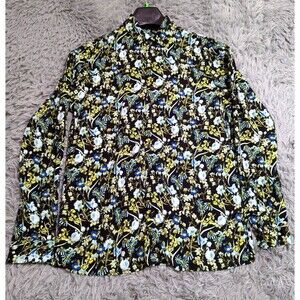 INC International Concepts Shirt Mens Small Black Floral‎ Long Sleeve Button Up